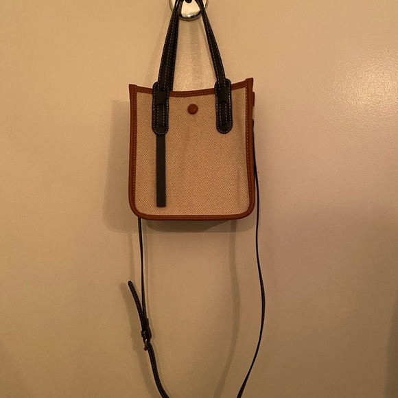 Olives Brand Vegan Leather/Canvas Crossbody Bag - Picture 6 of 9